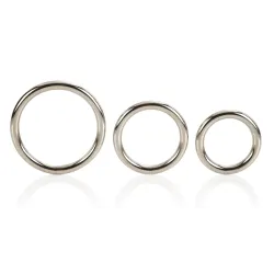 Calexotics Lot de 3 cockrings en métal Silver Ring 32 à 50mm